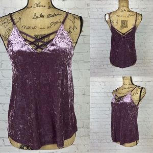 American Eagle Crush Velvet Strappy Top